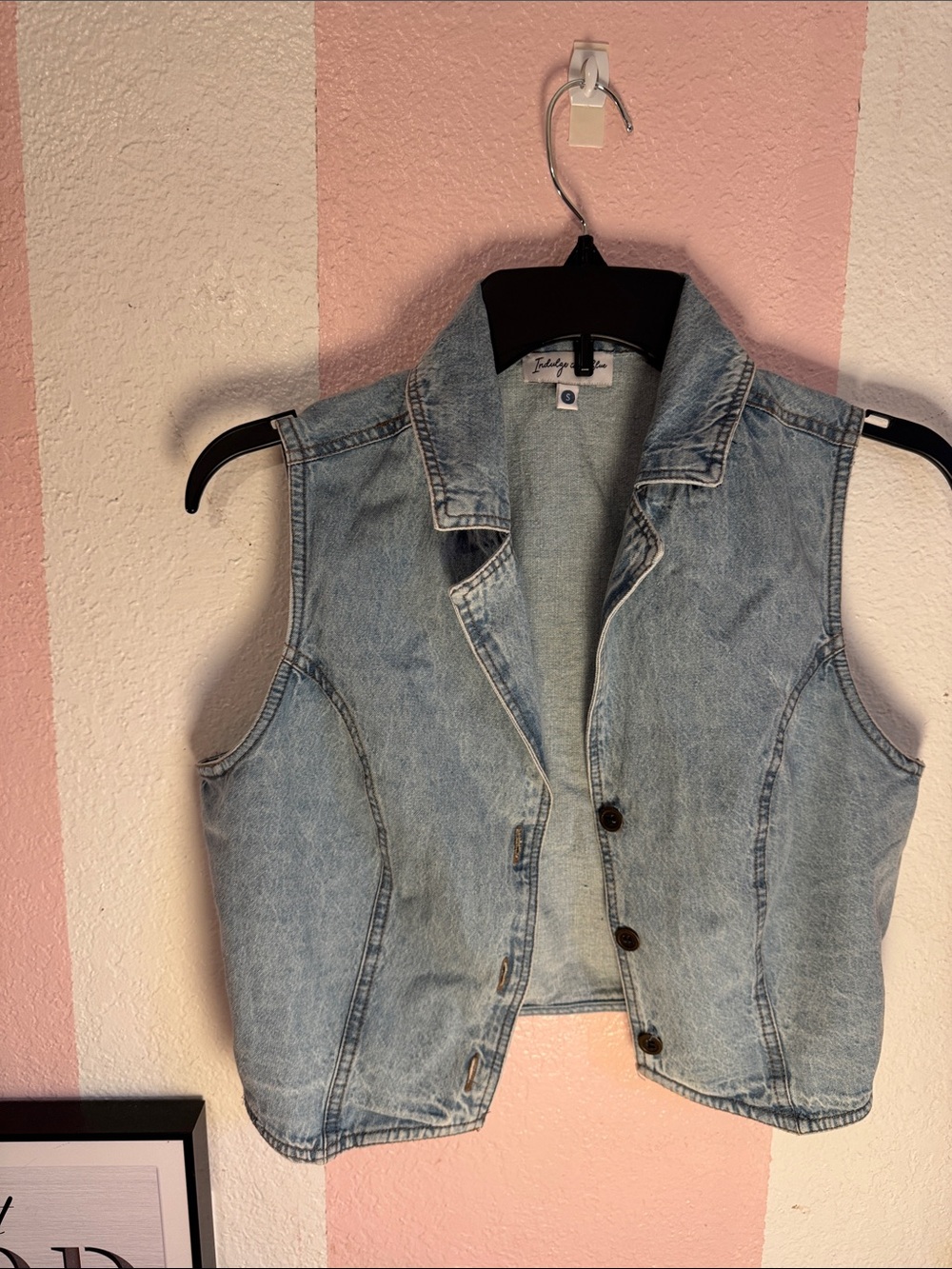 Cropped Denim Vest